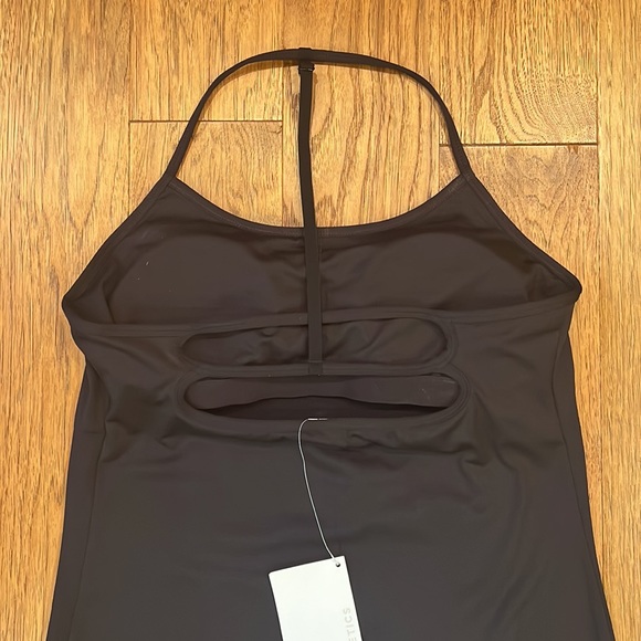 Fabletics Black Mandy Mini Dress Open Back Body Con Womens Medium 6-8 NEW $80 - Picture 6 of 8